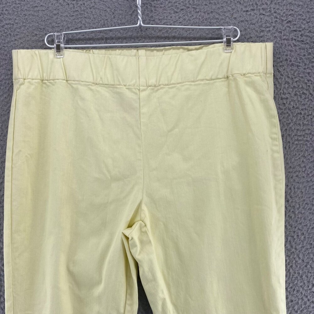 Soft Surroundings Light Yellow Skinny Pants with Button Hem - Picture 2 of 11